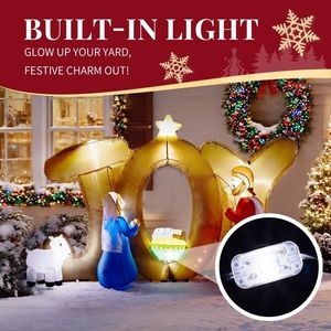 Presepe Natalizio Illuminato da 2,3 m con Divertente Insegna Gonfiabile 'JOY' per Decorazioni Esterne Natalizie - Product Image 2