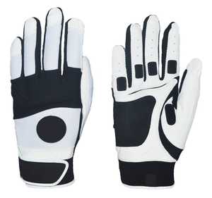 Baseball Batting Gloves Full Finger Pitcher Red Black <b>White</b> Leather Non-Slip Right Handed Adult All Seasons Hook Loop Closure - Product Image 2