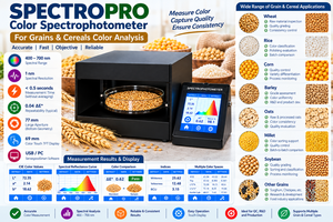 Spectrophotomètre couleur SpectroPro, analyseur de céréales, 400-700 nm, résolution de longueur d'onde de 1 nm, écran tactile pour blé, riz, soja - Product Image 5