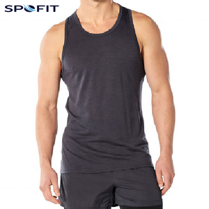 100% cotton <b>Mens</b> Gym Tank Top Sleeveless Workout <b>Vest</b> Quick Dry Fitness <b>Stringer</b> Bodybuilding Training Singlet OEM Private - Product Image 2