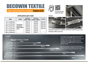 DECOWIN D-3 Cordless Wand Stick with <b>Bead</b> Rope Child Safety Design High Quality Plastic Factory <b>Direct</b> Fast Delivery - Product Image 2