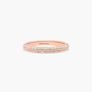 แหวนเพชรทรงกลมแบบ Eternity Band เพชรเพาะเลี้ยงคุณภาพพรีเมียม ประดับเพชรแบบ Pave ดีไซน์หรูหรา วัสดุทอง 10K 14K 18K เงิน 925 935 - Product Image 2