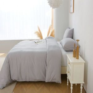 Ensemble de housse de couette de couleur unie, taille king size, 3 pièces, comprenant 1 housse de couette et 2 taies d'oreiller, couette non incluse - Product Image 3