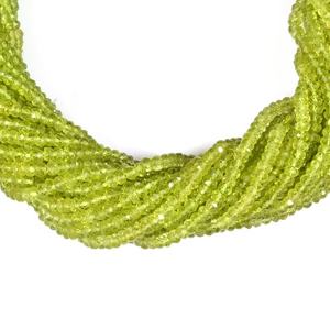 Cuentas Rondelle facetadas de peridoto Natural de excelente calidad para hacer joyas, hebras de 13 pulgadas - Product Image 5