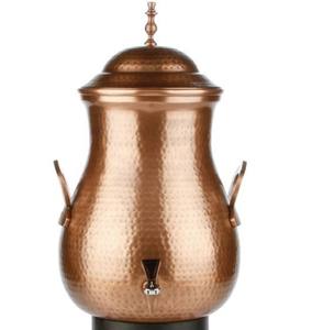 Hammered <b>Copper</b> Design Water Cooler Pitcher Glass Metal Stand for Restaurants Home <b>Kitchen</b> Tea Pots Kettles Tabletop <b>Accessory</b> - Product Image 2