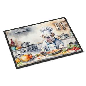 Nouveau Paillasson Chef Bulldog Anglais Paillasson Antidérapant Lavable Low Pile 18H X 27W Tapis d'Entrée Intérieur et Extérieur - Product Image 1
