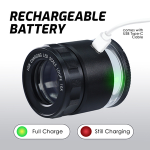 Lupa Recargable de Alta Calidad 10X con 9 Retículas, Lente de Cristal, Herramienta para Joyeros, Relojeros, Monedas y Coleccionistas - Product Image 5