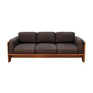 Sofá Moderno de Madera de Teca Sólida con un Solo Asiento y Brazos Tapizados en Tela para Sala de Estar, Hotel, Muebles de Madera Personalizados - Product Image 2