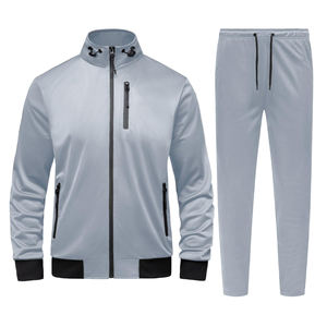 Nouvel ensemble de survêtement pour homme, couleur unie, col montant avec fermeture éclair, taille personnalisée, nouvelle collection, best-seller pour l'extérieur - Product Image 2