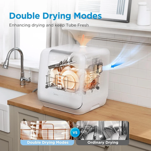 เครื่องล้างจานแบบตั้งโต๊ะ M-i-d-e-a รุ่น M-D-C-17P2D-W-W แบบพกพา สำหรับ 6 ที่นั่ง พร้อมถังน้ำขนาด 5 ลิตร - Product Image 3