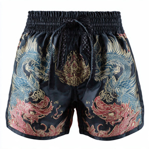 Pantalones Cortos de Muay Thai Lisos de Satén, Pantalones de Boxeo con Cintura Elástica, Sublimación, Pantalones Cortos de Muay Thai Personalizados para Hombre - Product Image 2