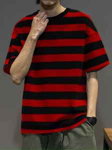 Camiseta de Última Moda para Hombre, Estilo Holgado con Hombros Caídos, 100% Algodón, Ajuste Relajado, Personalizable, Transpirable, para Uso Diario y de Verano - Product Image 2