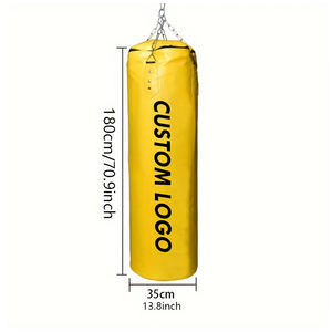 Sac de frappe personnalisé adapté au Taekwondo, Muay Thai, Boxe, avec crochet à chaîne métallique, sacs de frappe lourds en PU avec remplissage de sable - Product Image 1