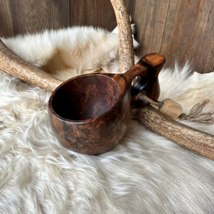 Taza Kuksa de Madera Natural, Hecha a Mano, a Precio Económico, para Café, Té, Camping, Senderismo y Uso Diario - Product Image 1