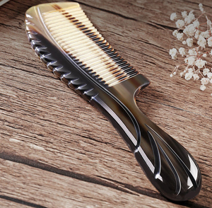 Peine de cuerno de búfalo de moda para cabello rizado, peine de cuerno de búfalo de alta calidad para barba, tamaño personalizado para el hogar, precio más bajo - Product Image 2