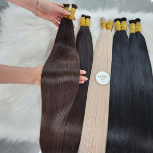 100% Raw Super Double Drawn <b>Silky</b> Straight 24 Inches Human Vietnamese Hair Extensions Bulk #14 Brown Color Customizable Women - Product Image 4