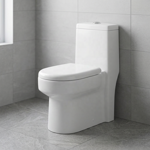 Inodoro de cerámica de una pieza Vistaar Luxury con sistema de descarga por arrastre para proyectos de baños en edificios comerciales - Product Image 3