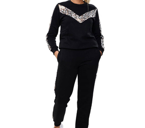 Conjunto Deportivo de Felpa Transpirable con Capucha para Mujer, Manga Larga, Cuello Redondo, Pantalones Casuales con Bolsillos Laterales, Ropa de Verano - Product Image 1