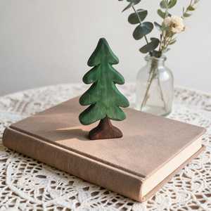 Decoración Navideña de Madera para Mesa, Adorno Minimalista para el Hogar, Tema de Plantas Invernales, Forma de Pino Verde - Product Image 4