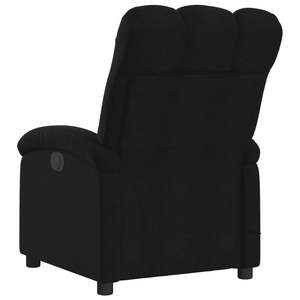 Fauteuil inclinable électrique noir avec fonction massage, construction robuste en polyester, métal et contreplaqué - Product Image 4
