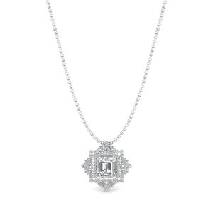 Collar REYES de lujo en oro sólido de 14K con moissanita de corte esmeralda de 8.1 quilates, regalo para mujer, joyería fina con certificado GRA. - Product Image 6