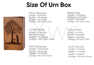 Urna Funeraria de Madera con Grabado de Persona Rezando y Árbol, Urna Conmemorativa para Cenizas Humanas, Recuerdo Funerario, Entierro, Tamaño Adulto - Product Image 3