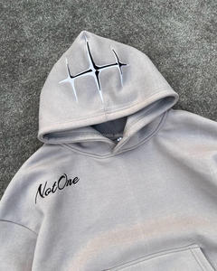 High Quality Polyester/Cotton Nonwoven Winter Printed Oversize Hoodie <b>Thick</b> <b>Fleece</b> Drop Shoulder Custom Men Hoodies - Product Image 6