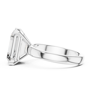 Anillo de compromiso solitario con diamante cultivado en laboratorio de corte esmeralda en oro rosa – Anillo de diamante nupcial clásico minimalista para mujer - Product Image 3