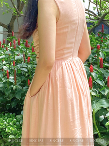 Sleeveless LINEN Blended <b>Dress</b> Non-fading, Non-shrinking Good quality From Vietnam Manufacturer Factory OEM ODM - Product Image 3