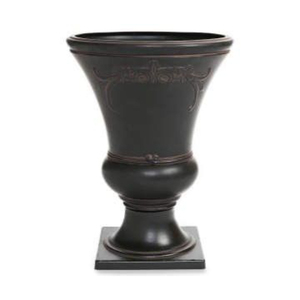 Urne de jardin en résine blanche avec base carrée pour fleurs ou plantes vertes, utilisation extérieure, urnes de jardin faites à la main - Product Image 2