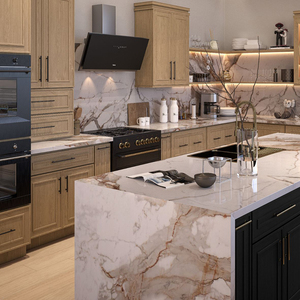 2024ตู้ห้องครัวมีลิ้นชักปิดอ่อนสีขาว MDF เงางามแบบใหม่ - Product Image 3