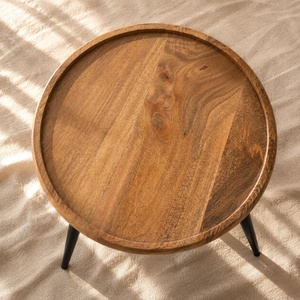 Wood <b>Coffee</b> <b>Table</b> Black Metal <b>Legs</b> Modern Design Living Room Furniture Indoor Use Durable Decorative Accent <b>Table</b> J N Crafts - Product Image 6