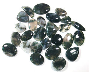 Cabochons d'agate verte naturelle pour la fabrication de bijoux, pierres précieuses d'origine éthique pour la lithothérapie, provenant de Jaipur. - Product Image 1