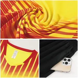 Custom Men Soccer Jersey Set V-Neck Short Sleeve Sublimated Gradient Color Moisture Wicking <b>Athletic</b> Fit All Seasons - Product Image 3