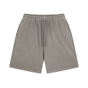Short de plage pour homme en tricot uni avec cordon de serrage et poches, taille mi-haute, longueur courte - Product Image 3