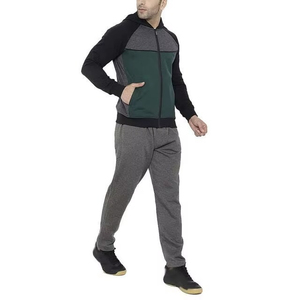 Ensemble de survêtement sportif pour homme à manches longues avec fermeture éclair contrastante - Product Image 4