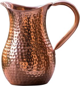 Service de vaisselle en cuivre de luxe artistique, ensemble de carafes et verres en métal durables et réutilisables pour le service de l'eau et des repas. - Product Image 4