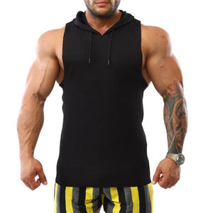 Hoodie de sport sans manches pour homme, personnalisable avec logo, léger, idéal pour la gym – Meilleure vente - Product Image 5