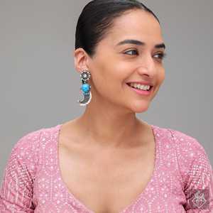 ต่างหูแฟชั่น TUSK ชนเผ่าสีน้ำเงินของ Prao - Product Image 3