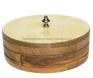 Caja Chapati Esmalte y Madera de Mango Europeo Durable Hecha a Mano Estilo Amor Náutico Pulido Artesanía Cocina Uso Recuerdo - Product Image 3