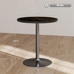 Tavolo da Pranzo Rotondo Nero per Cucina - Product Image 6