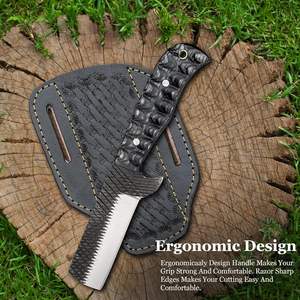 Cuchillo de Supervivencia con Funda de Cuero, 8 Pulgadas, Resistente, de Acero al Carbono, para Corte de Carne, Multiusos - Product Image 5