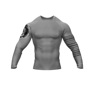 Rashguard pour homme à prix abordable, respirant, sur mesure, très vendu, confortable, manches longues, en Spandex/Nylon, séchage rapide - Product Image 1