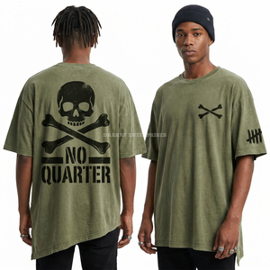 Custom <b>Yellow</b> Distressed Skate Skull Graphic T Shirt Men 100 Percent Cotton 180GSM Sleeveless Tank Top Wholesale Streetwear - Product Image 3