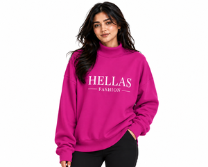 Sudadera de Cuello Alto para Mujer, con Estampado de Letras por Transferencia Térmica, de Poliéster/Algodón, Resistente al Viento, Transpirable, Informal para Invierno - Product Image 1
