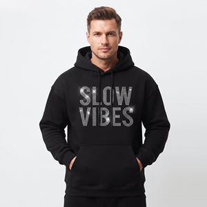 <b>Men</b> Rhinestone Printed Hooded <b>Sweat</b> Shirt Winter Wear Pullover Hoodies Cotton Fleece Hooded <b>Top</b> <b>Mens</b> Streetwear Pullover Hoodie - Product Image 2