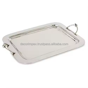 Bandejas de asta de aluminio de venta caliente con acabado plateado Bandejas de aluminio decorativas Mesa de comedor Decoración Bandeja de aluminio - Product Image 1