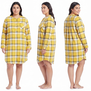 100% Cotton <b>Flannel</b> Plaid Night Long <b>Shirt</b> Women Oversized Button Down <b>Flannel</b> <b>Shirts</b> <b>Ladies</b> Night Sleep <b>Flannel</b> <b>Shirt</b> Women's - Product Image 6