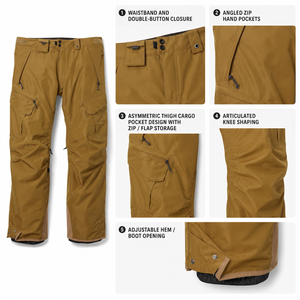 Pantalon de snowboard imperméable haute performance pour homme, pantalon de ski d'hiver isolé coupe-vent, respirant, pantalon cargo pour activités de plein air - Product Image 4