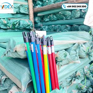 Palo de escoba recubierto de PVC a rayas de Color, precio al por mayor, uso doméstico común, mango de escoba recubierto de PVC - Product Image 3